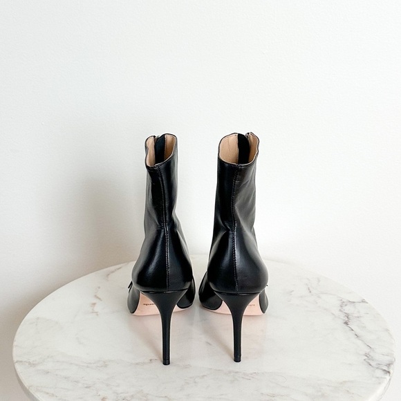 Black Suede Studio NEW Imane Stiletto Bootie Black Leather Size 9 - Picture 5 of 6